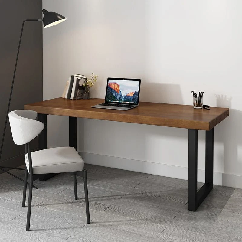 Bureau d'écriture rectangulaire en bois massif, base traîneau, hauteur de 29,53 pouces Clearhalo