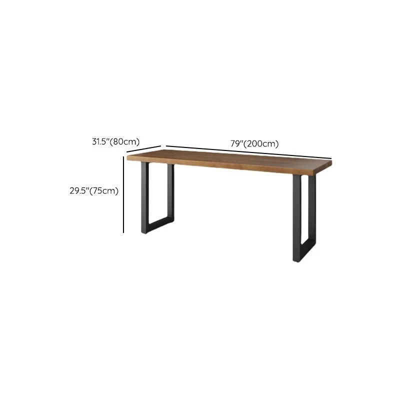 Bureau d'écriture rectangulaire en bois massif, base traîneau, hauteur de 29,53 pouces Clearhalo