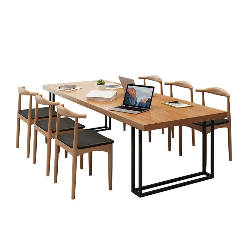 Bureau d'écriture rectangulaire en bois massif, base traîneau, hauteur de 29,53 pouces Clearhalo