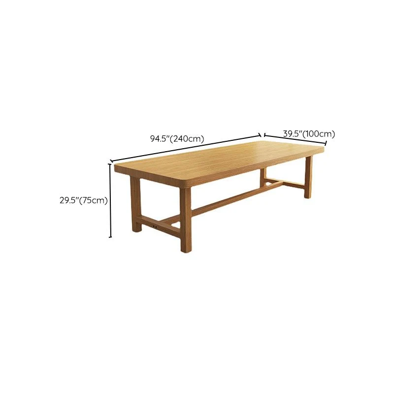 Bureau d'écriture rectangulaire en bois massif, bureau moderne de 29,53 pouces de haut, naturel Clearhalo
