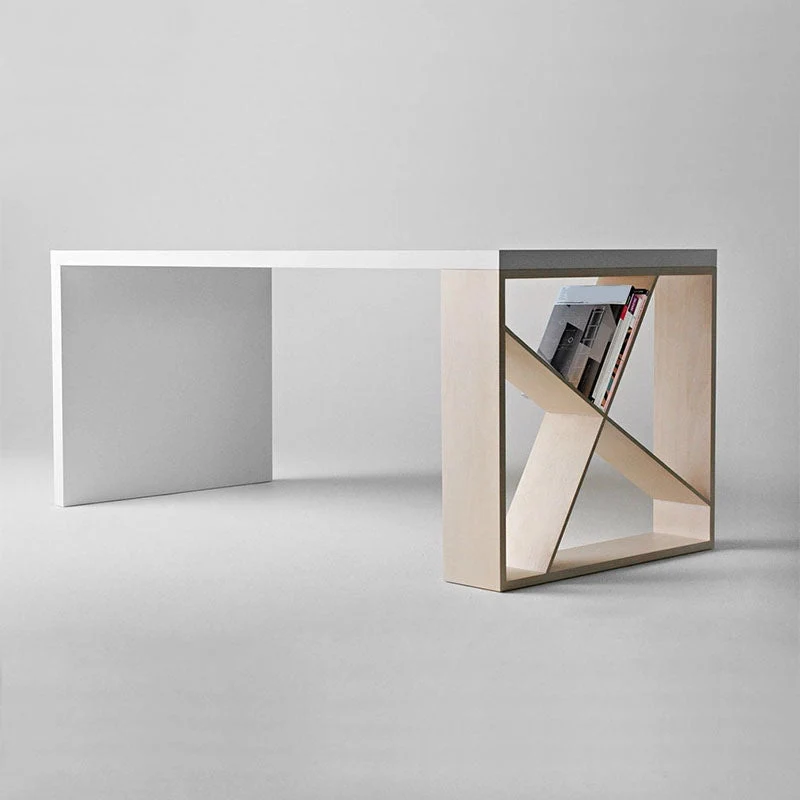 Bureau d'écriture rectangulaire en bois massif, bureau de réunion moderne pour bureau Clearhalo