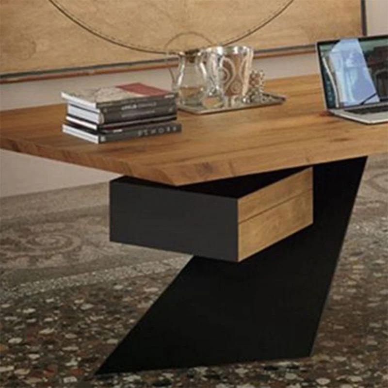 Bureau d'écriture rectangulaire en bois massif, bureau industriel de 29,53 pouces de haut Clearhalo