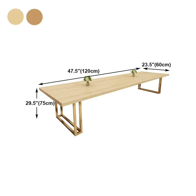 Bureau d'écriture rectangulaire en bois massif, bureau à base de traîneau de style Glam Clearhalo