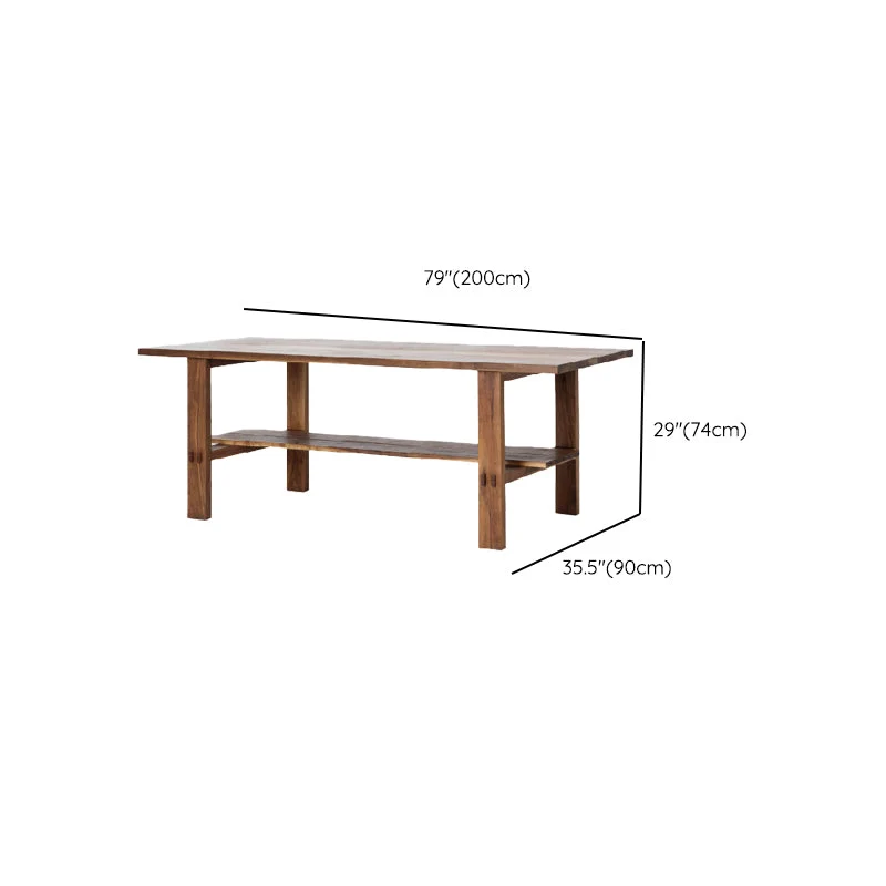 Bureau d'écriture rectangulaire en bois massif, bureau de salon, 29,1" de hauteur Clearhalo