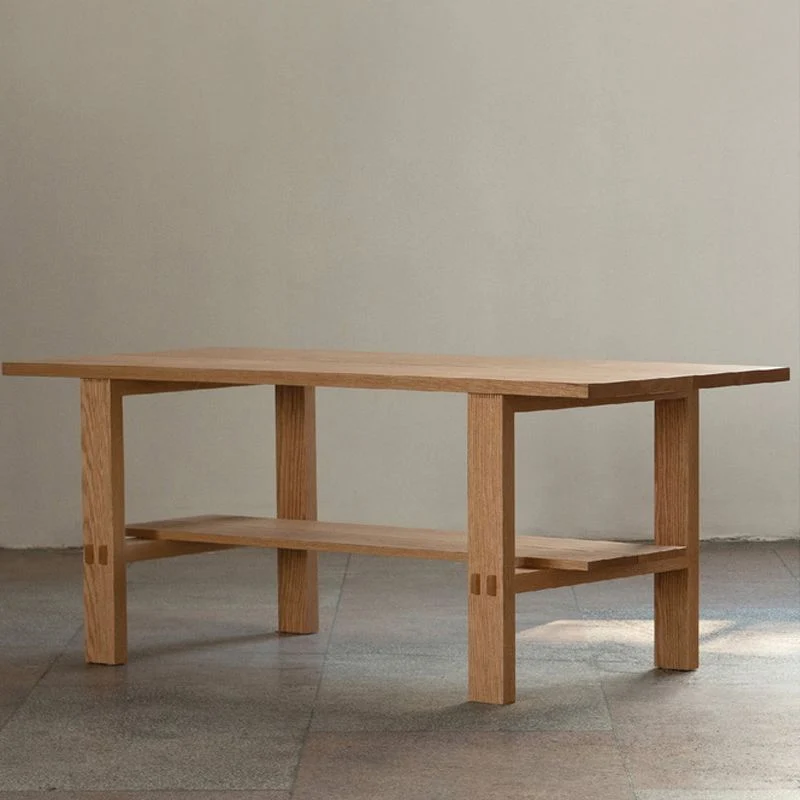 Bureau d'écriture rectangulaire en bois massif, bureau de salon, 29,1" de hauteur Clearhalo