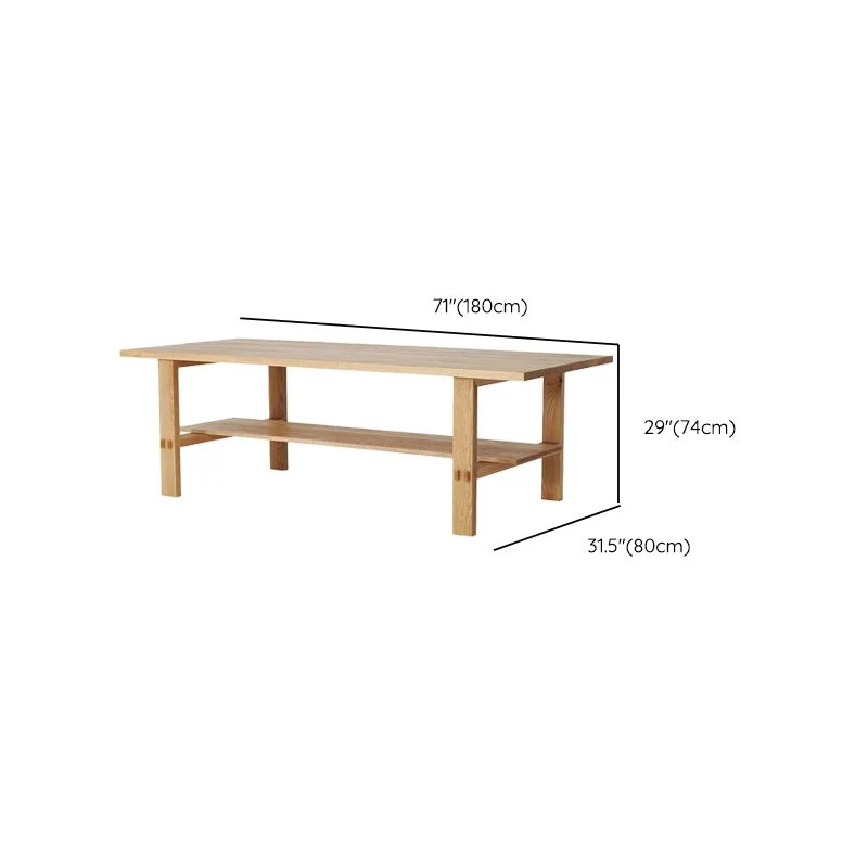 Bureau d'écriture rectangulaire en bois massif, bureau de salon, 29,1" de hauteur Clearhalo