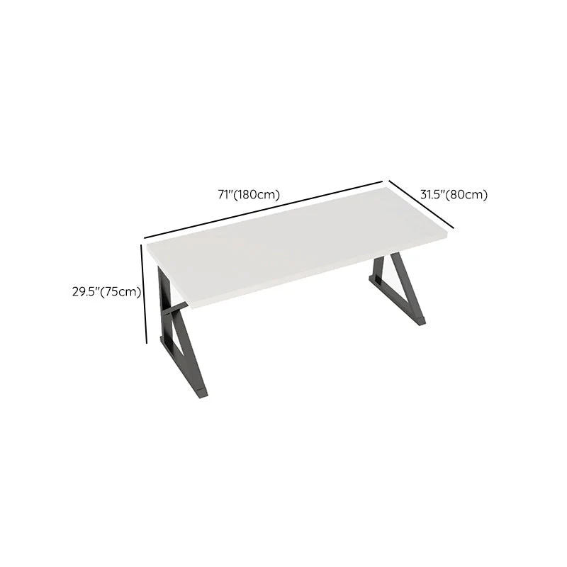 Bureau d'écriture rectangulaire en bois massif, bureau de 29,53 pouces de hauteur Clearhalo