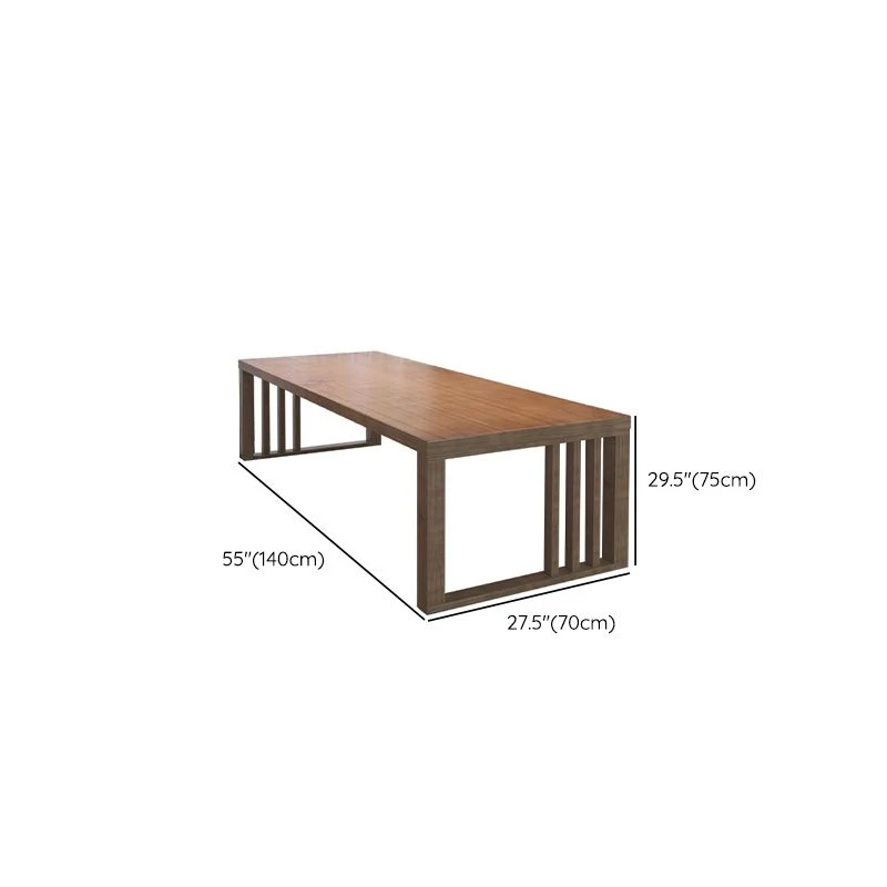 Bureau d'écriture rectangulaire en bois massif de bureau moderne de 29,53 po de hauteur Clearhalo
