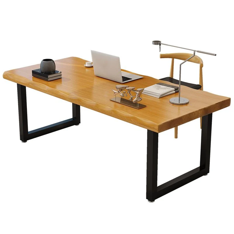 Bureau d'écriture rectangulaire en bois massif, bureau de réunion naturel moderne pour le bureau Clearhalo