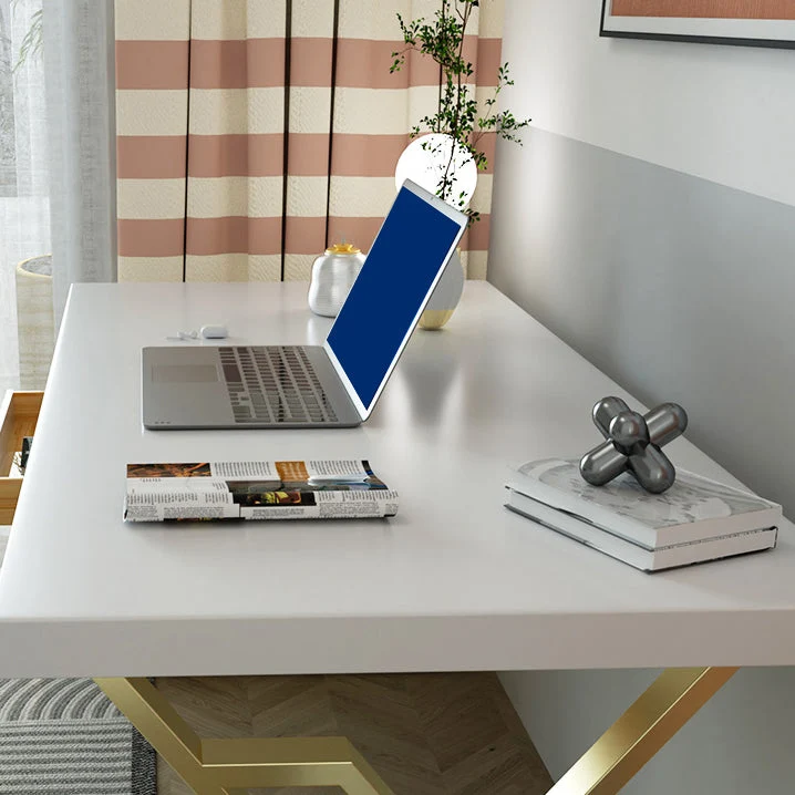 Bureau d'écriture rectangulaire en bois massif, bureau de 29,53 pouces de hauteur Clearhalo