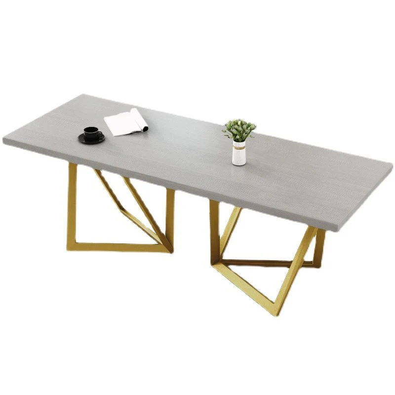 Bureau d'écriture rectangulaire en bois massif, bureau de réunion Glam pour bureau Clearhalo