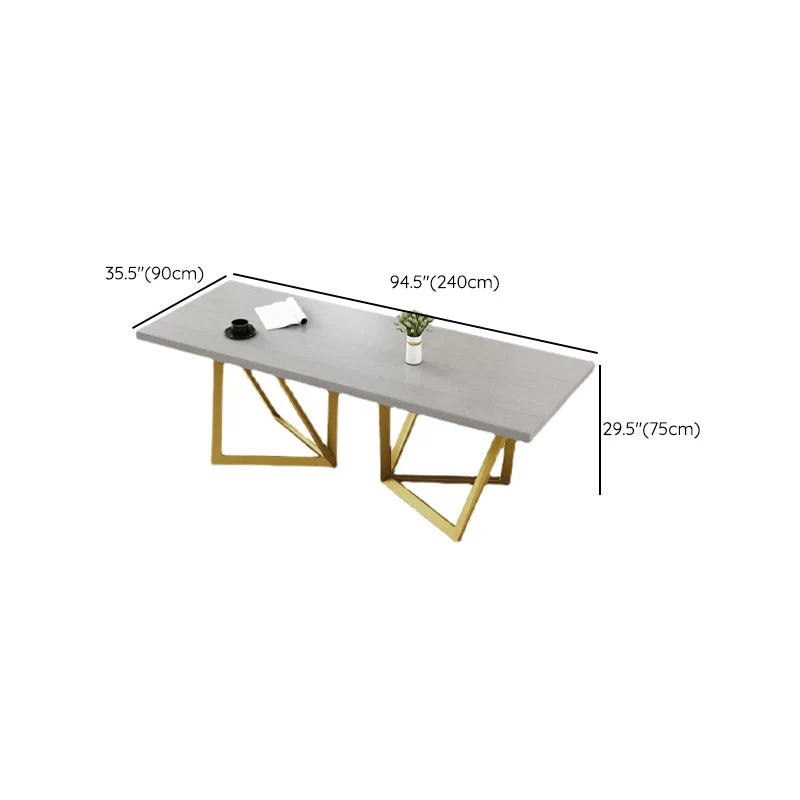 Bureau d'écriture rectangulaire en bois massif, bureau de réunion Glam pour bureau Clearhalo