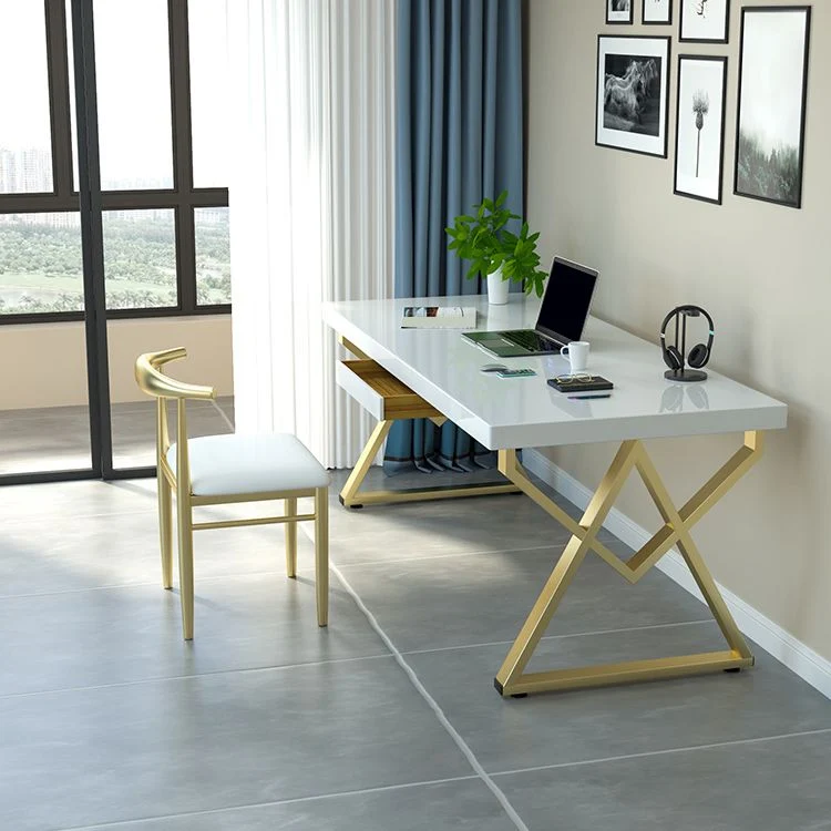 Bureau d'écriture rectangulaire en bois massif Glam pour bureau Clearhalo