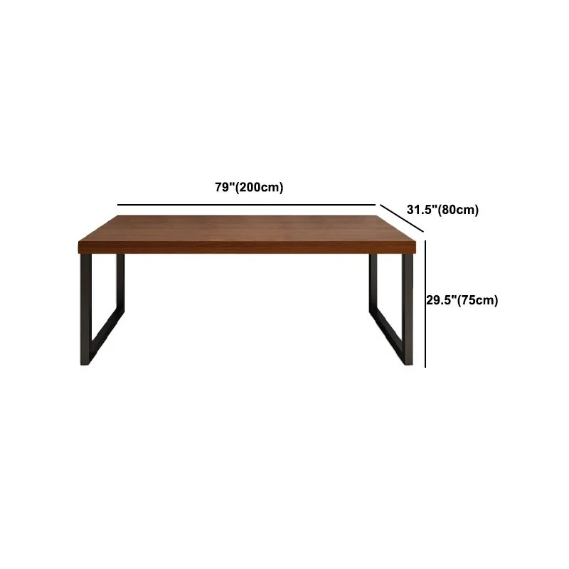 Bureau d'écriture rectangulaire en bois massif, maison industrielle Clearhalo