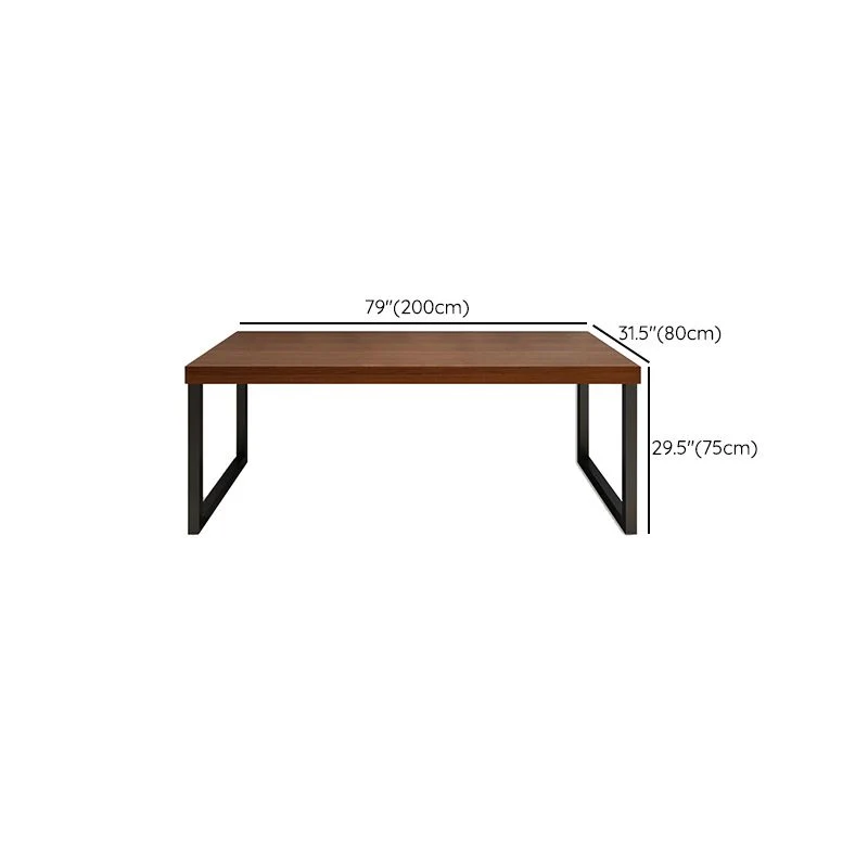 Bureau d'écriture rectangulaire en bois massif naturel, bureau de réunion moderne pour le bureau Clearhalo