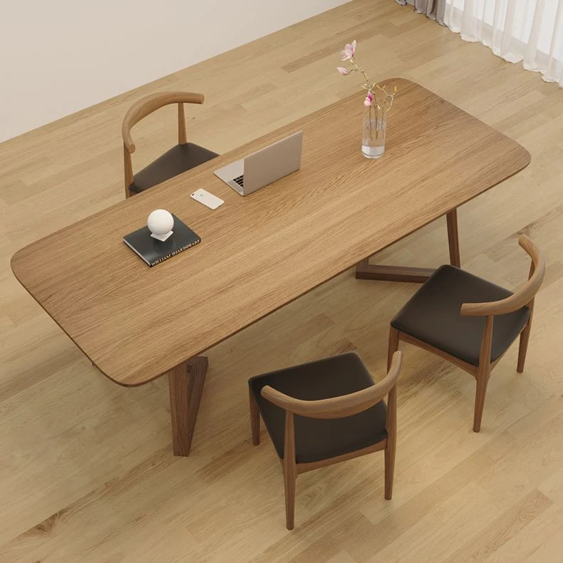 Bureau d'écriture rectangulaire en bois massif, Style moderne, pour la maison Clearhalo