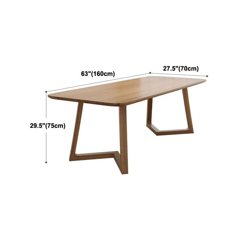 Bureau d'écriture rectangulaire en bois massif, Style moderne, pour la maison Clearhalo