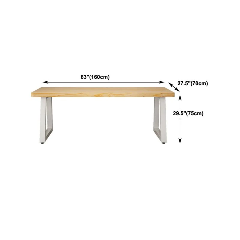 Bureau d'écriture rectangulaire en bois massif de traîneau de bureau moderne de 30"H Clearhalo