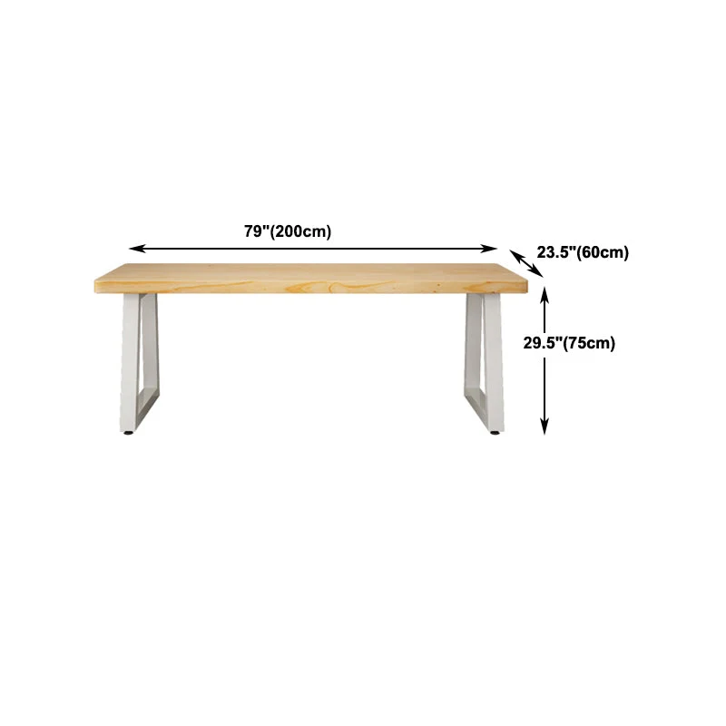 Bureau d'écriture rectangulaire en bois massif de traîneau de bureau moderne de 30"H Clearhalo