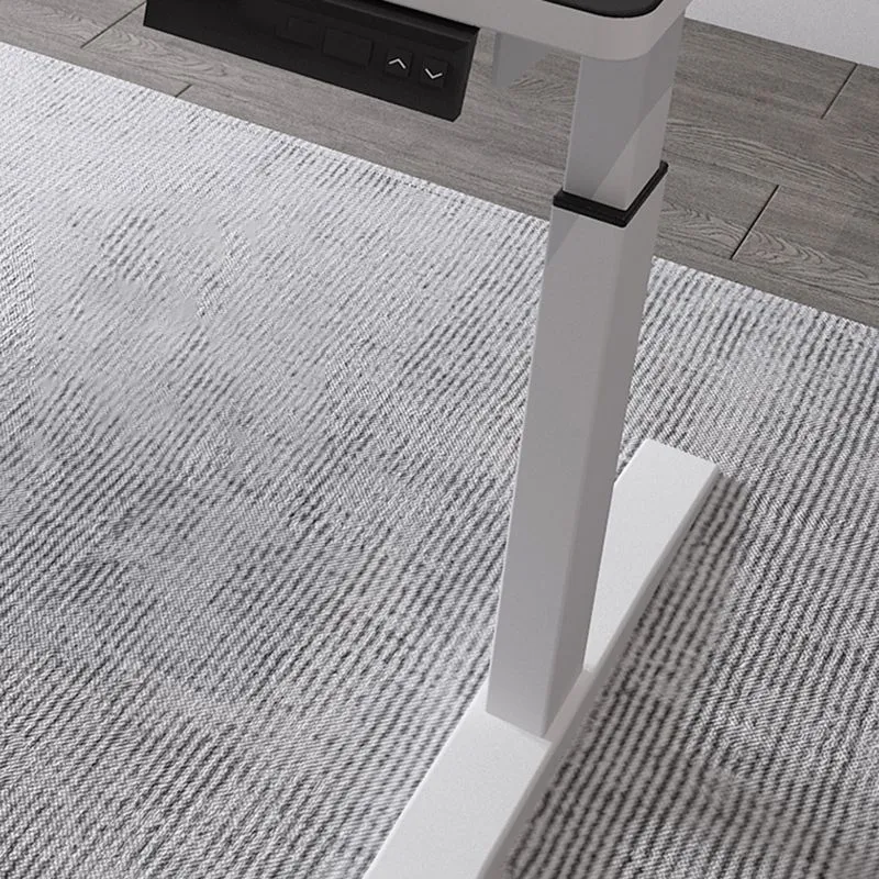 Bureau d'écriture rectangulaire en bois moderne, avec base en forme de T, pour la maison Clearhalo
