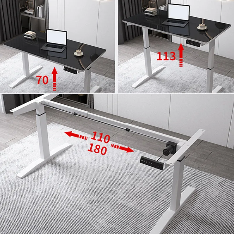 Bureau d'écriture rectangulaire en bois moderne, avec base en forme de T, pour la maison Clearhalo