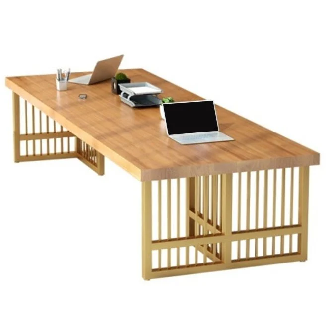Bureau d'écriture rectangulaire Bureau de bureau à base de traîneau en bois massif Glam Clearhalo