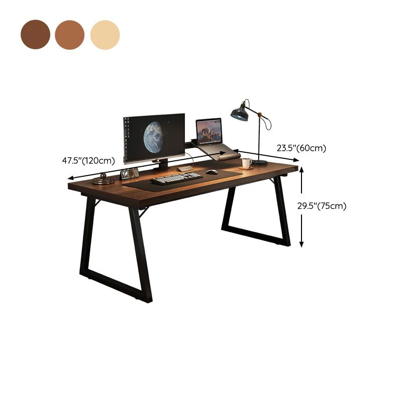 Bureau d'écriture rectangulaire contemporain en bois d'ingénierie avec pieds Clearhalo
