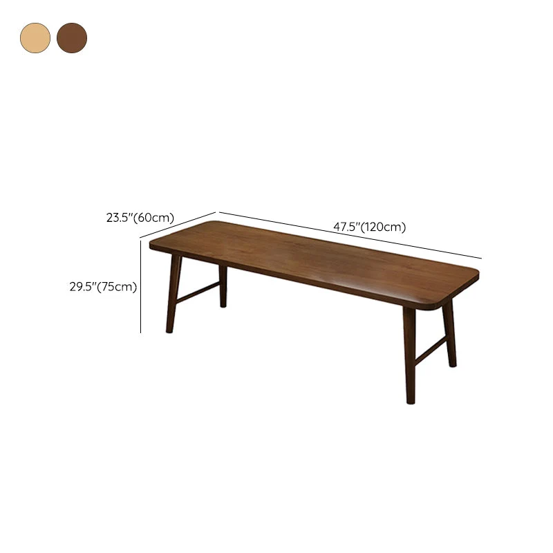Bureau d'écriture rectangulaire contemporain en bois massif avec base en H de 29,53 po de hauteur Clearhalo