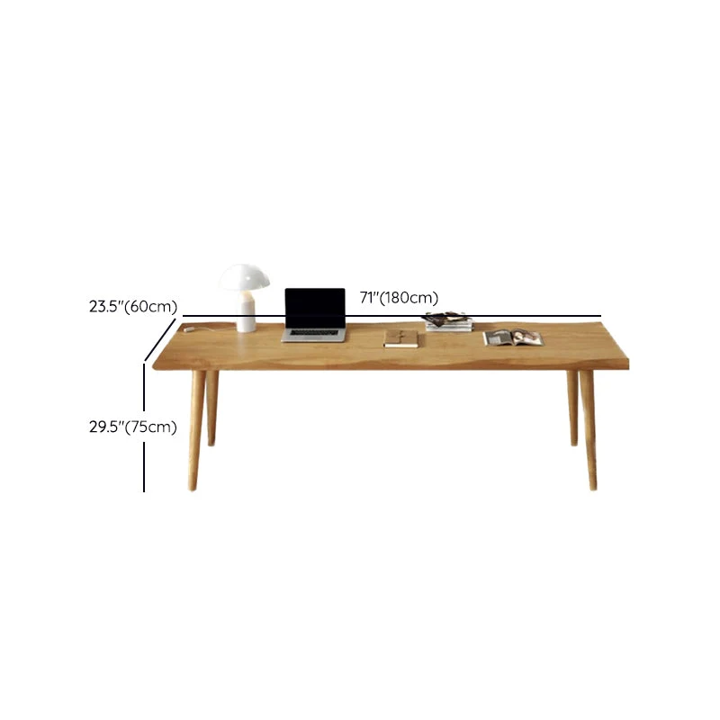 Bureau d'écriture rectangulaire contemporain en bois massif pour bureau Clearhalo