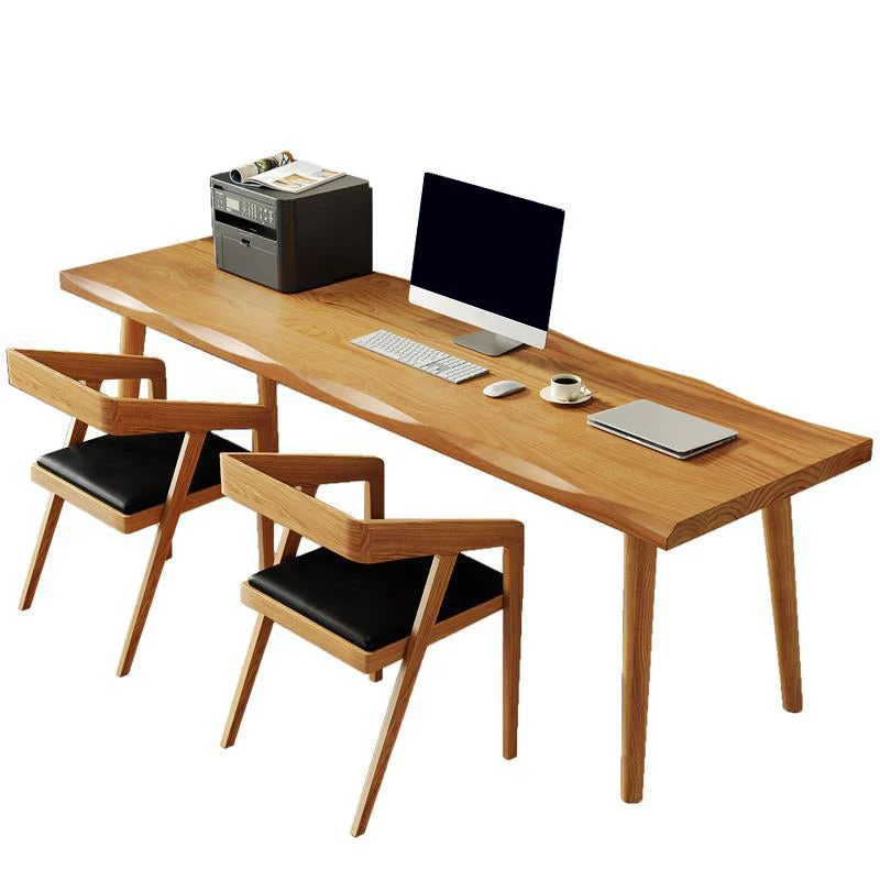 Bureau d'écriture rectangulaire contemporain en bois massif pour bureau Clearhalo