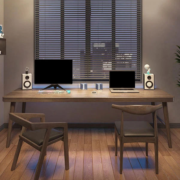 Bureau d'écriture rectangulaire contemporain, bureau en bois avec pieds Clearhalo
