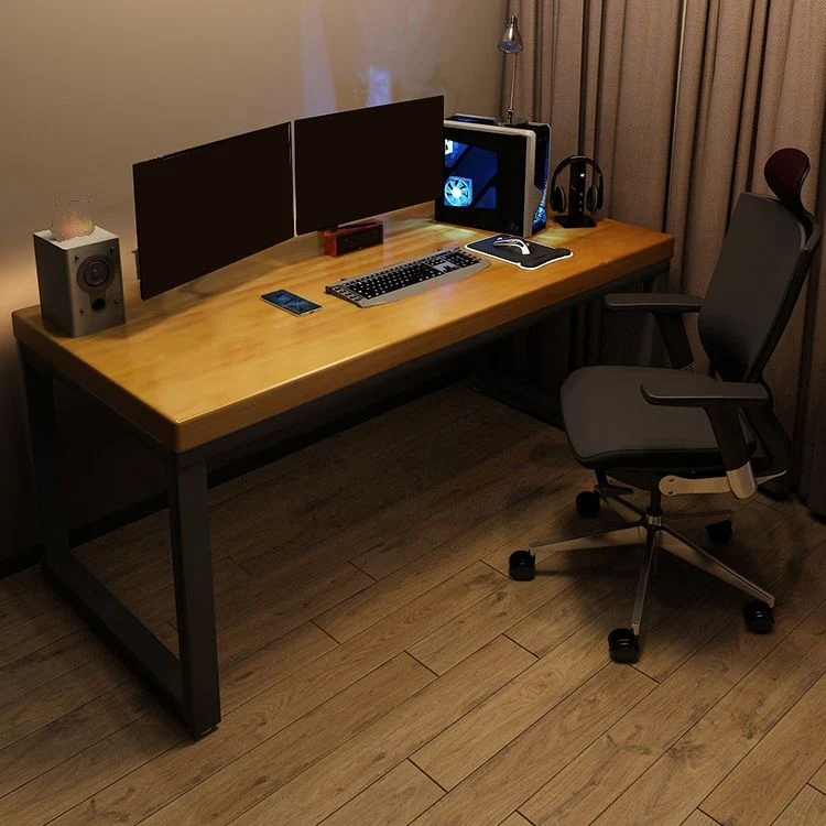 Bureau d'écriture rectangulaire contemporain, bureau en bois massif avec pieds Clearhalo