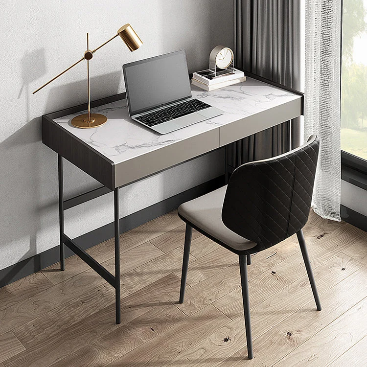Bureau d'écriture rectangulaire contemporain Bureau en pierre avec pieds Clearhalo