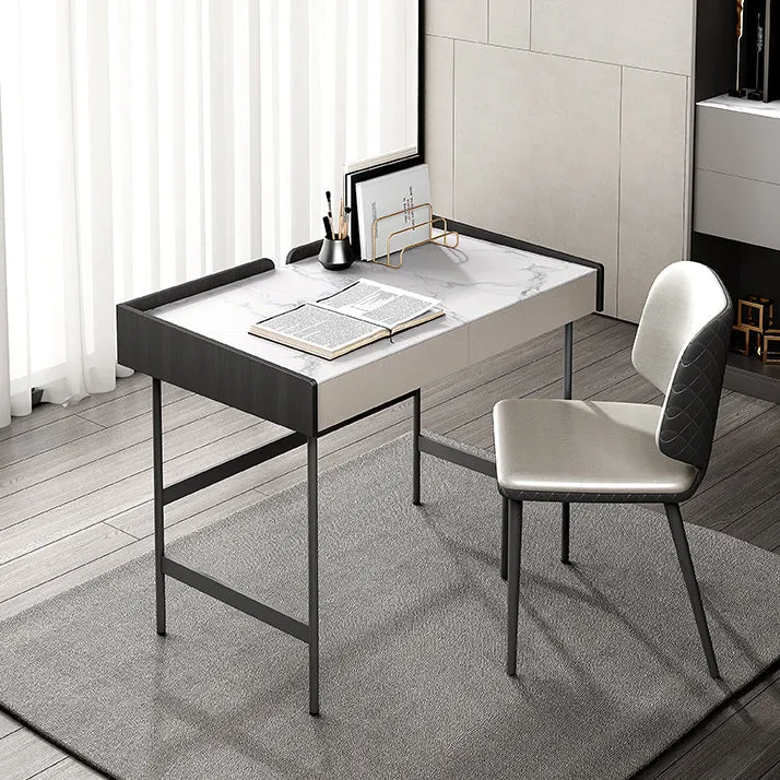 Bureau d'écriture rectangulaire contemporain Bureau en pierre avec pieds Clearhalo