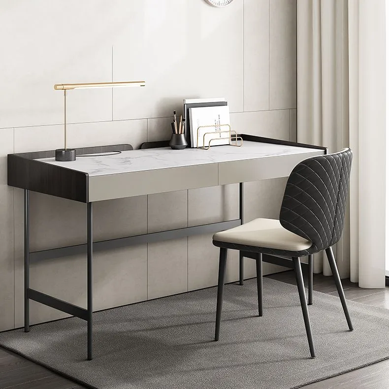 Bureau d'écriture rectangulaire contemporain Bureau en pierre avec pieds Clearhalo
