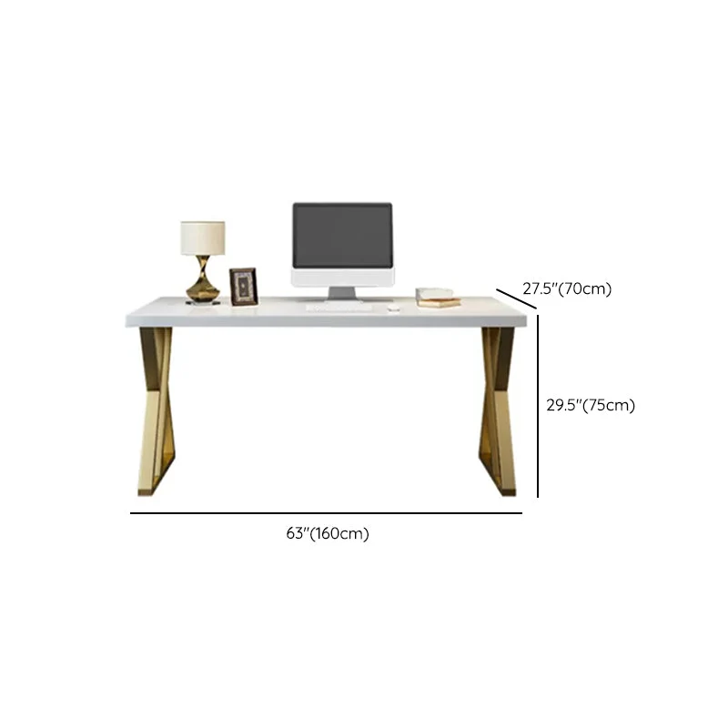 Bureau d'écriture rectangulaire Glam de 29,53 po de hauteur en bois massif Clearhalo