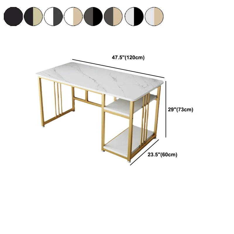 Bureau d'écriture rectangulaire Glam en bois manufacturé pour la maison et le bureau Clearhalo
