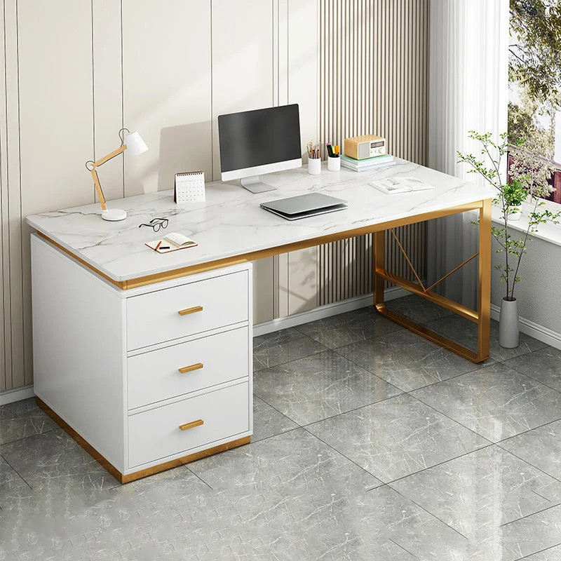 Bureau d'écriture rectangulaire Glam, bureau en bois pour bureau et maison Clearhalo
