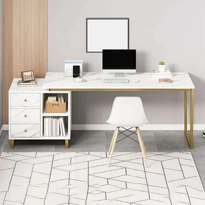 Bureau d'écriture rectangulaire Glam, bureau en bois pour bureau et maison Clearhalo