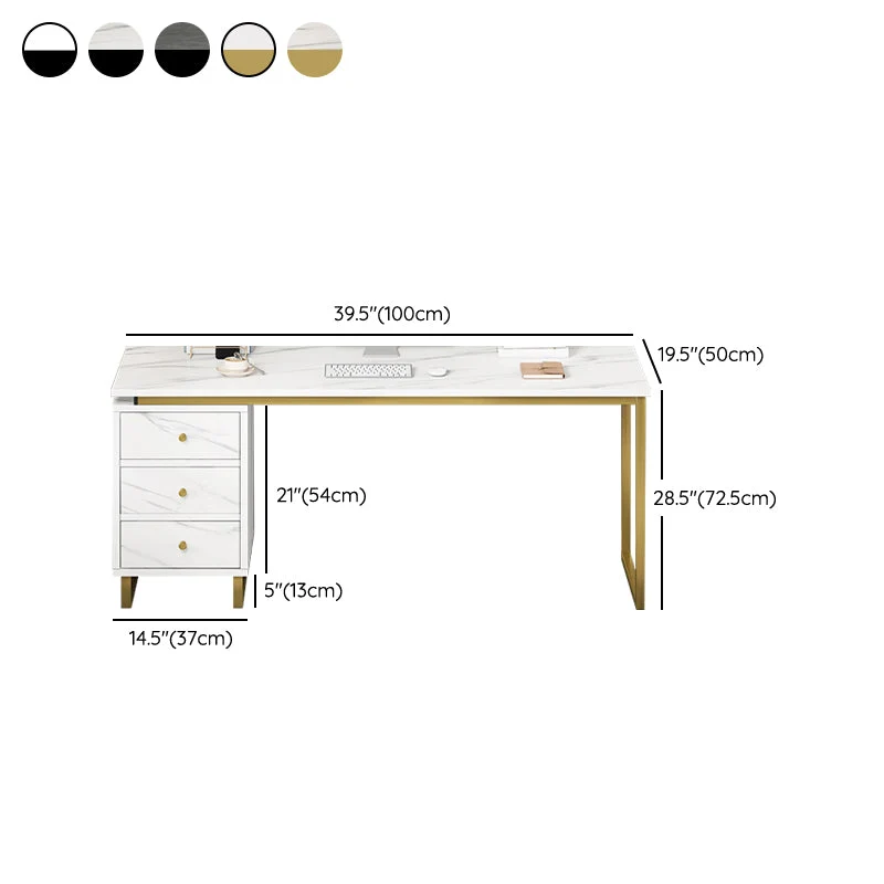 Bureau d'écriture rectangulaire Glam, bureau en bois pour bureau et maison Clearhalo