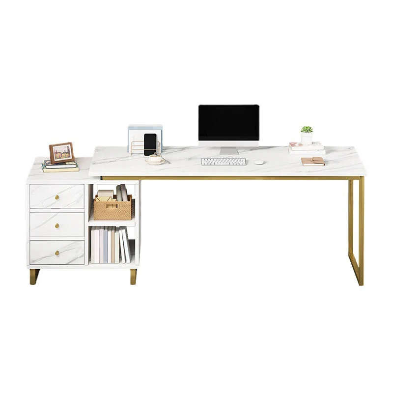 Bureau d'écriture rectangulaire Glam, bureau en bois pour bureau et maison Clearhalo