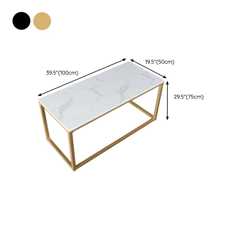 Bureau d'écriture rectangulaire Glam Stone de 29,53 pouces de hauteur Clearhalo