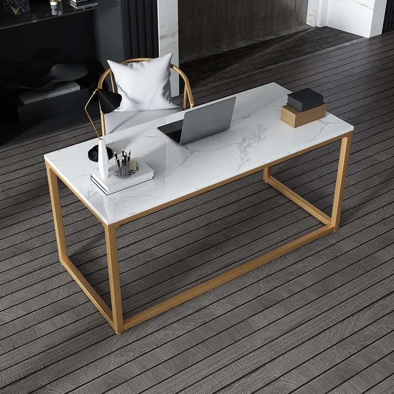 Bureau d'écriture rectangulaire Glam Stone de 29,53 pouces de hauteur Clearhalo