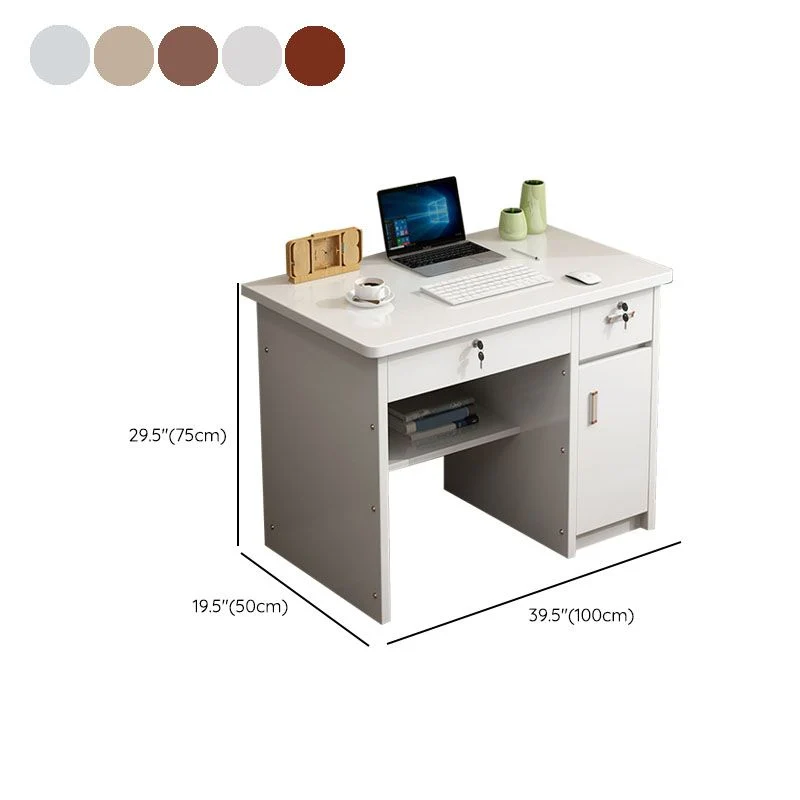 Bureau d'écriture rectangulaire de 29 po de hauteur avec tiroirs verrouillables Clearhalo