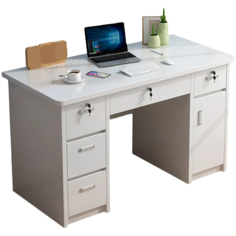 Bureau d'écriture rectangulaire de 29 po de hauteur avec tiroirs verrouillables Clearhalo