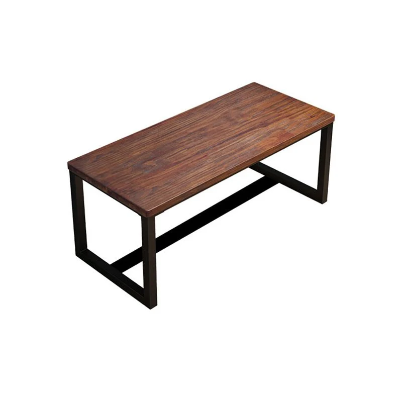 Bureau d'écriture rectangulaire industriel en bois massif avec pieds en métal Clearhalo