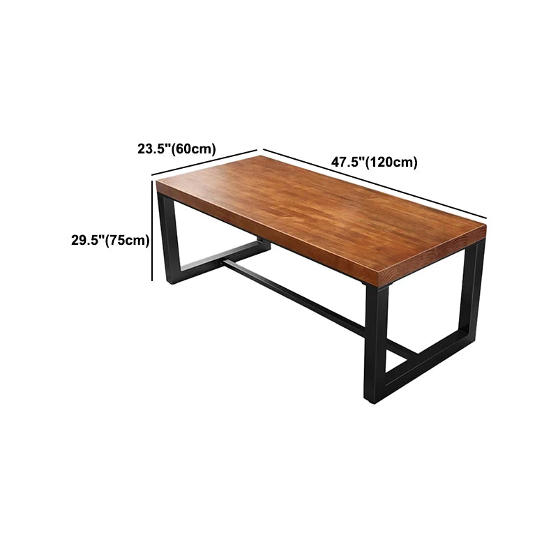Bureau d'écriture rectangulaire industriel, bureau en bois massif pour bureau Clearhalo
