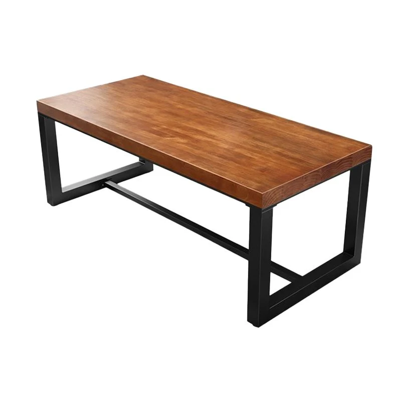 Bureau d'écriture rectangulaire industriel, bureau en bois massif pour bureau Clearhalo