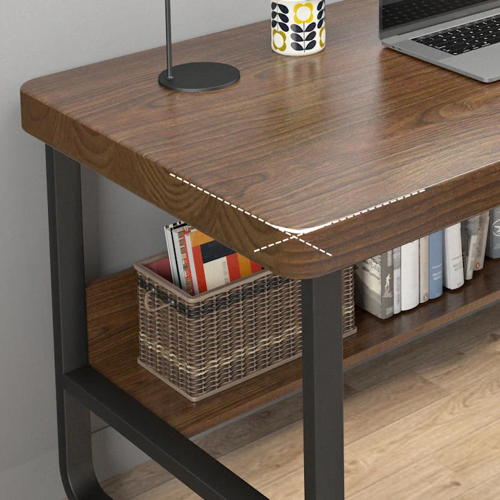 Bureau d'écriture rectangulaire industriel, bureau en bois massif pour bureau Clearhalo