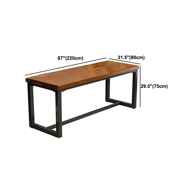 Bureau d'écriture rectangulaire industriel, bureau en bois massif avec base à chevalet Clearhalo